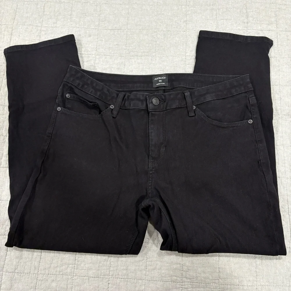 Just Black Denim Straight Leg Crop Black Jean 24” Size 30 - Picture 3 of 7
